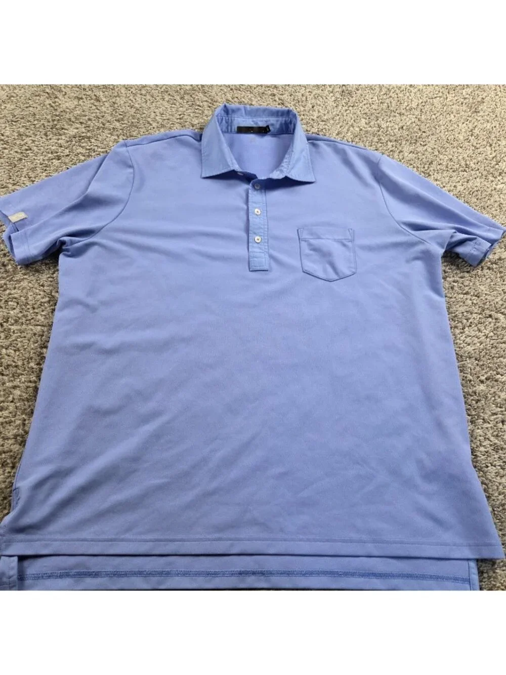 RLX Ralph Lauren Golf Polo Shirt Mens Large Blue Short Sleeve Wicking Pocket